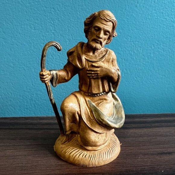 Vintage Early Fontanini Joseph Depose Italy 120/3 Gold Beige Resin 4" H - Picture 1 of 7